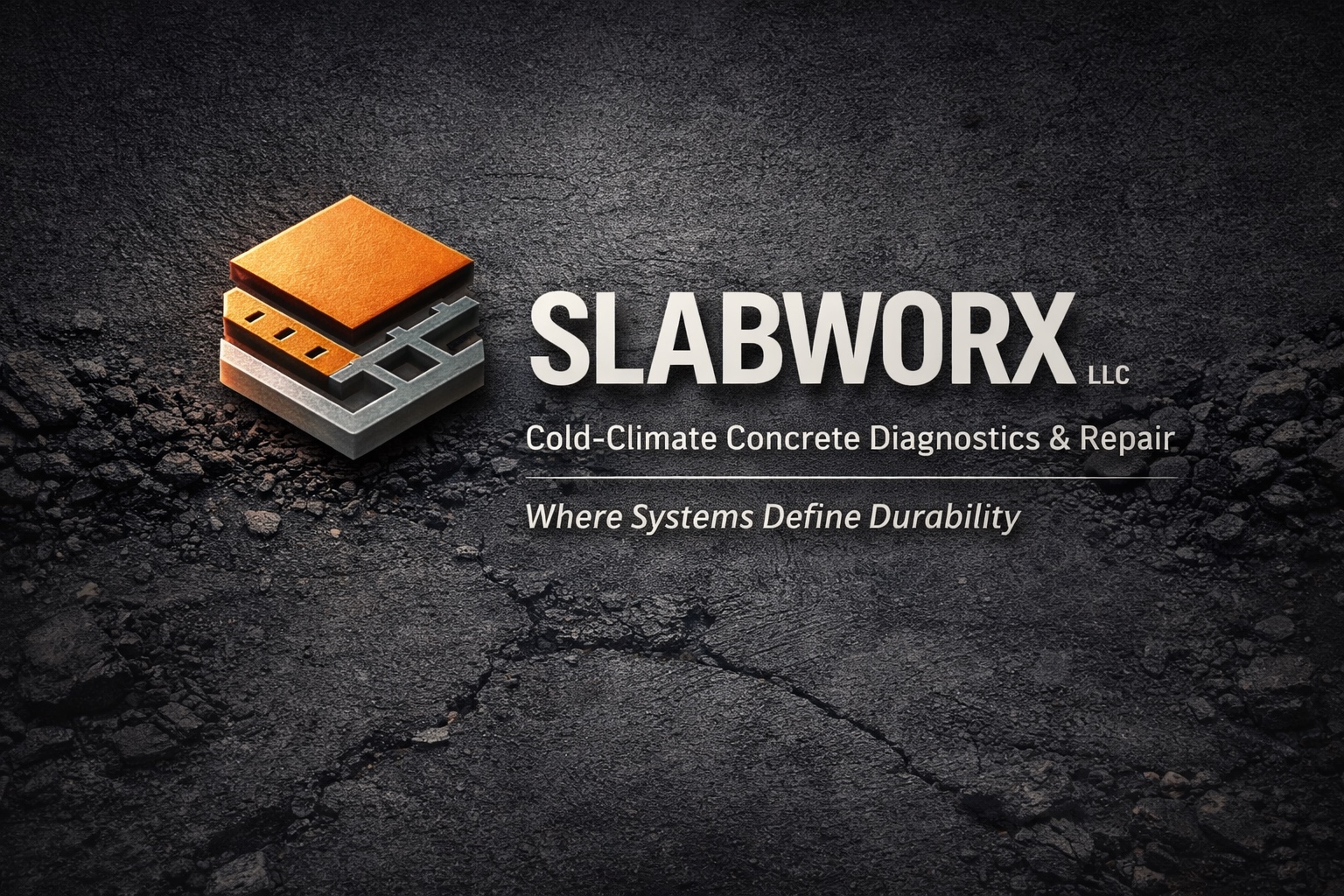 SlabWorx cold climate concrete diagnostics and repair brand imagery